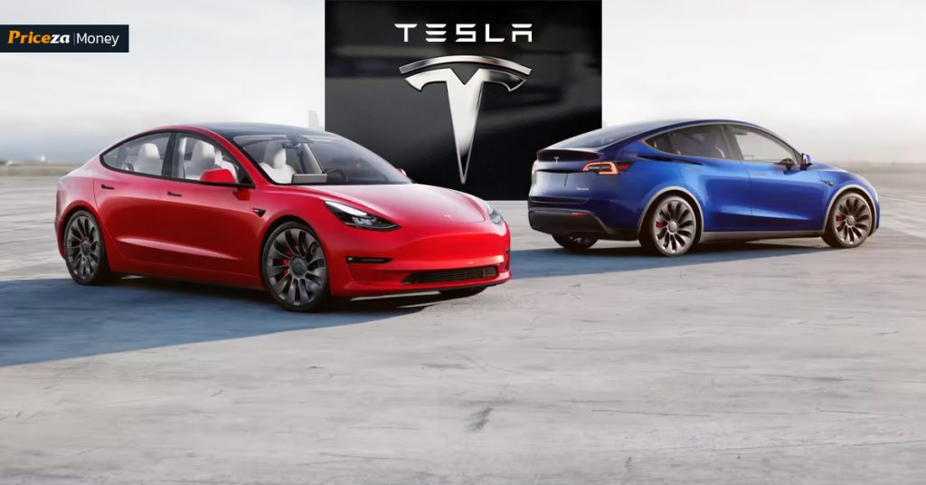 รูปรถยนต์ Tesla model Y และ 3