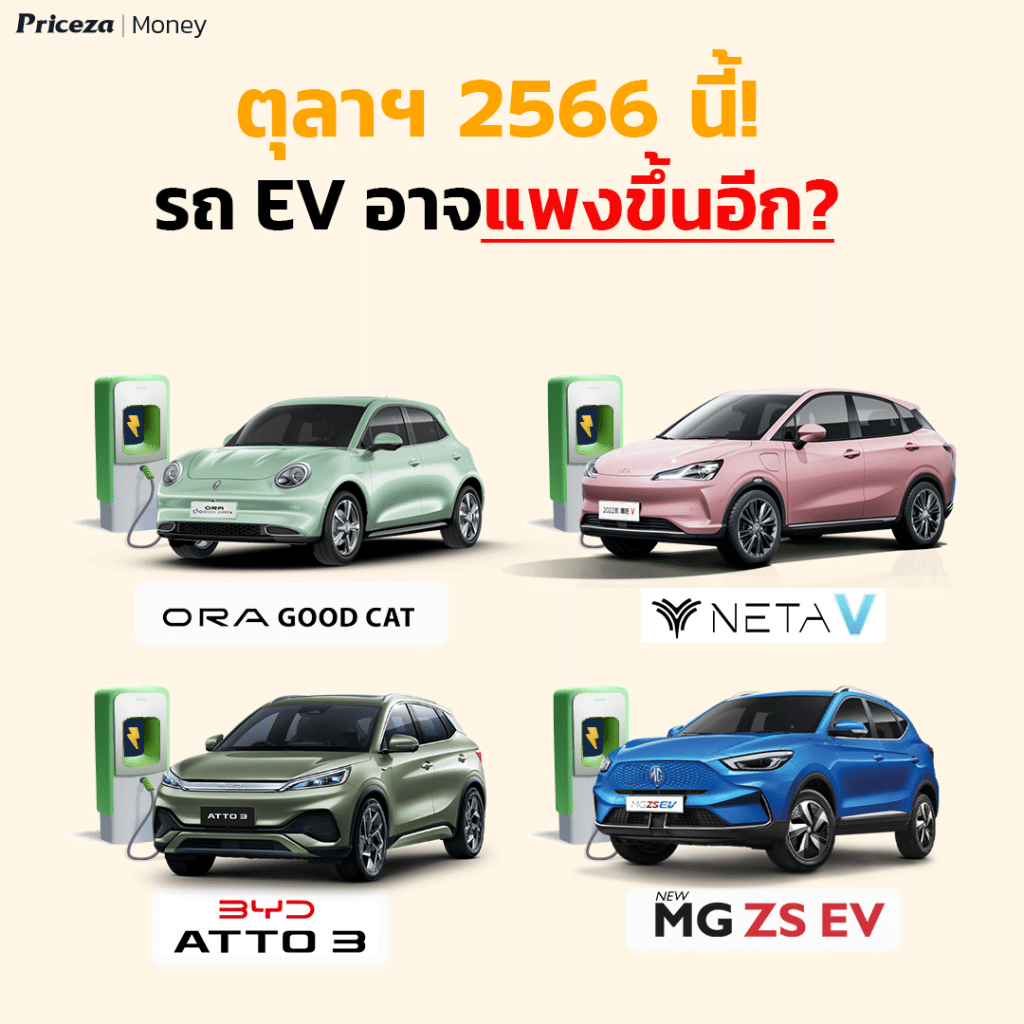 ราคารถยนต์EV ที่อาจจะปรับเพิ่มขึ้น